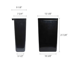 Refuse Bin for Utility/ 13" x 9-1/4" x 22"  Bussing Cart Wastebasket Trash Can Plastic  Black Color