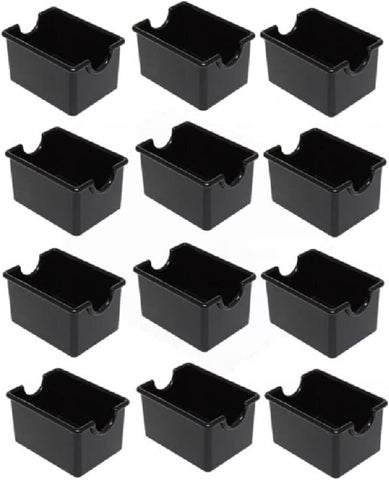 Sugar Packet Holder Plastic Black Color - Set of 12 Sugar Caddy Holder for Sweetener Packets Organizer Caddy for Coffee Bar Tea Bag Organizer for Table Restaurant Hotel TrueCraftware