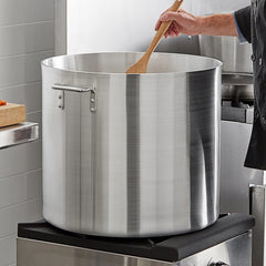 Heavy-Duty Aluminum Stock Pot with Riveted Handle – 6mm Thickness, Multipurpose Cookware Available in Sizes from 8 to 100 Quarts