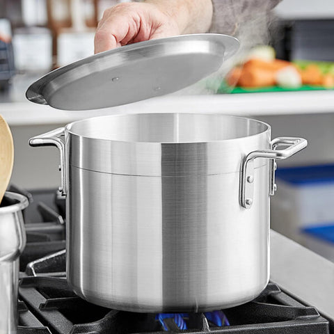 Heavy-Duty Aluminum Stock Pot with Riveted Handle – 6mm Thickness, Multipurpose Cookware Available in Sizes from 8 to 100 Quarts