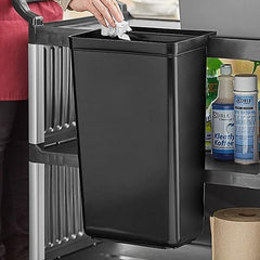 Refuse Bin for Utility/ 13" x 9-1/4" x 22"  Bussing Cart Wastebasket Trash Can Plastic  Black Color