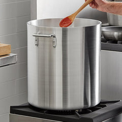 Heavy-Duty Aluminum Stock Pot with Riveted Handle – 6mm Thickness, Multipurpose Cookware Available in Sizes from 8 to 100 Quarts