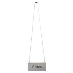 TrueCraftware ? Commercial Grade 3-1/2" x 1-2/3", Coffee Chain Sign with 13-1/8" Chain Length, Stainless Steel