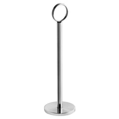 TrueCraftware ? Set of 6- Chrome Table Card Holder 8?, Chrome Plate Iron, 2-1/4" Diameter Base with 6-1/2" Pole Length and 1-1/4" Diameter Ring