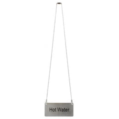 TrueCraftware ? Commercial Grade 3-1/2" x 1-2/3", Hot Water Chain Sign with 13-1/8" Chain Length, Stainless Steel