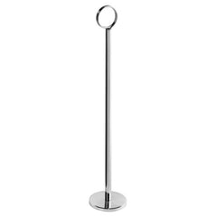 TrueCraftware ?Set of 6- Chrome Table Card Holder 12?, Chrome Plate Iron, 2-1/4" Diameter Base with 10-1/2" Pole Length and 1-1/4" Diameter Ring