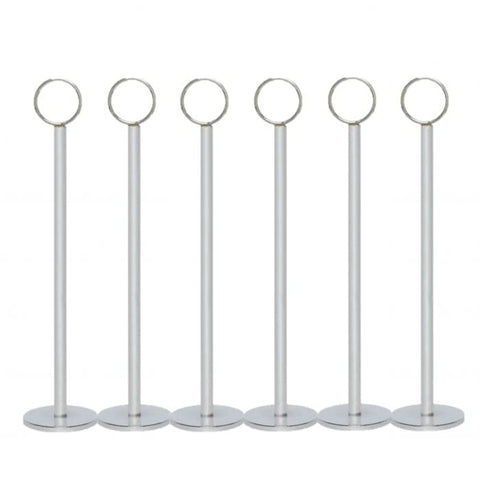 TrueCraftware ?Set of 6- Chrome Table Card Holder 12?, Chrome Plate Iron, 2-1/4