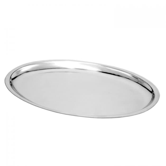 TrueCraftware ? 11-5/8" x 8" x 5/8", Oval Sizzling Platter, Stainless Steel 18/0