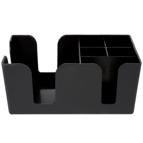 TrueCraftware ? Commercial Grade 6 Compartment Bar Caddy, Black Color, Acrylonitrile Butadiene Styrene, 9-1/2