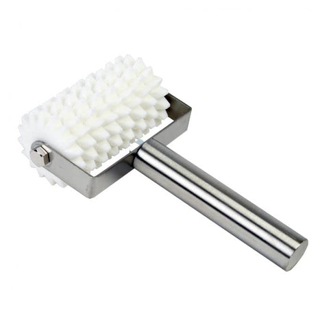 TrueCraftware ? Commercial Grade Pizza Dough Roller Docker with 8 Wheels, Stainless Steel Handle with Plastic barrel, 8