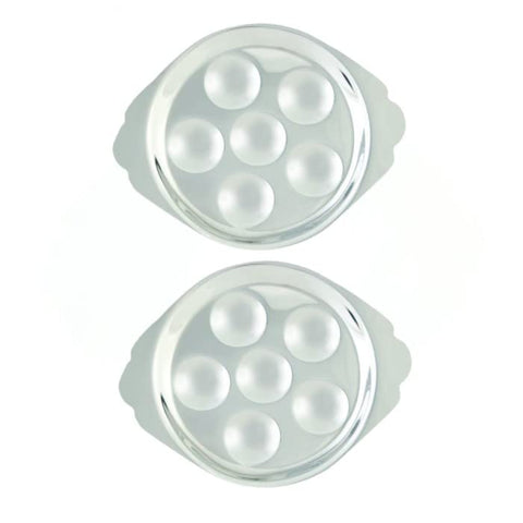 TrueCraftware ? Set of 2- 6 Holes Snail/ Escargot Tray, Stainless Steel, Dishwasher Safe