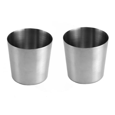 TrueCraftware ? Set of 2- Stainless Steel 13 oz. French Fry Cup Satin Finish- French Fry Holder Stainless Steel Fry Cup Appetizer Cups For Serving Chips Onion Rings Tater Tots or Vegetables