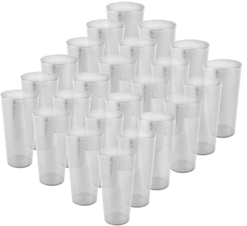 Set of 24 - TrueCraftware - Clear Plastic Tumblers - 16 oz - Break-Resistant