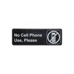 TrueCraftware ? Set of 2- No Cell Phone Use Sign 9" x 3" with Easy Peel Self-Adhesive White on Black Color- Signs for Office Business Kitchen Restroom Waterproof Long-Lasting Self Adhesive for Indoor/Outdoor