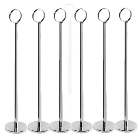 TrueCraftware ?Set of 6- Chrome Table Card Holder 14-1/2?, Chrome Plate Iron, 2-1/4