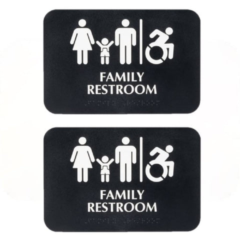 TrueCraftware ? Set of 2- Family Restroom/Accessible Restroom Sign with Braille 9