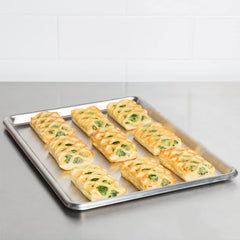 TrueCraftware ?Commercial Grade 18" x 13" Half Size Sheet Pan, Bakeware, Stainless Steel 18/8, 20 Gauge, Dishwasher Safe, Oven Safe, NSF Certified