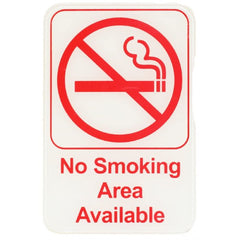 TrueCraftware ? Set of 2- No Smoking Area Available Sign 6" x 9" with Easy Peel Self-Adhesive Red on White Color- No Smoking Sign Waterproof Long-Lasting Self Adhesive for Indoor/Outdoor Home or Business Use