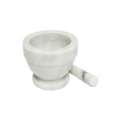 TrueCraftware ? 4" White Marble Mortar and Pestle Set, Easily Grind Grains, herb, Spices, and add Depth and Flavor to Your Food