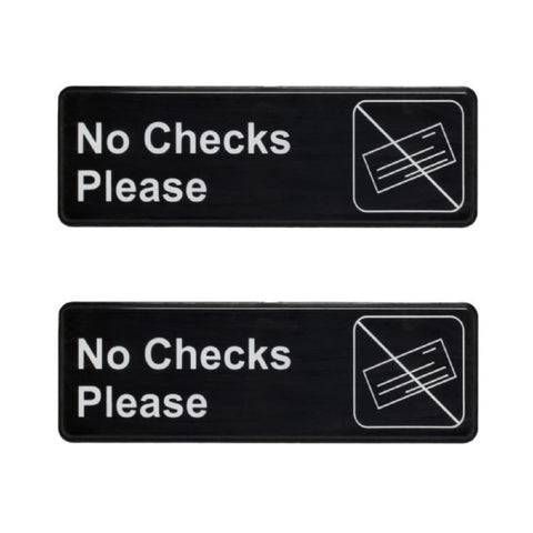 TrueCraftware ? Set of 2- No Checks Please Sign 9