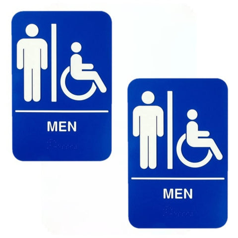 TrueCraftware ? Set of 2- Men / Wheelchair Accessible Restroom Sign with Braille 6