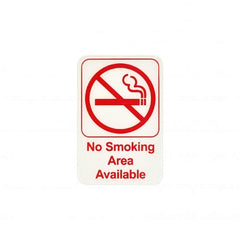 TrueCraftware ? Set of 2- No Smoking Area Available Sign 6" x 9" with Easy Peel Self-Adhesive Red on White Color- No Smoking Sign Waterproof Long-Lasting Self Adhesive for Indoor/Outdoor Home or Business Use