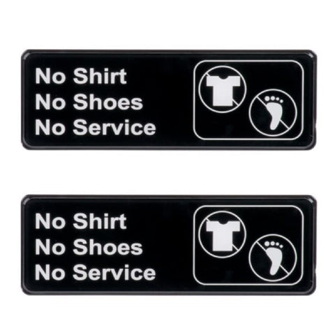 TrueCraftware ? Set of 2- No Shirt, No Shoes, No Service Sign 9