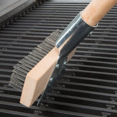TrueCraftware ? 27- inch Heavy Duty Wire Brush with Scraper, Black Metal Wire Brush with Long Wooden Handle