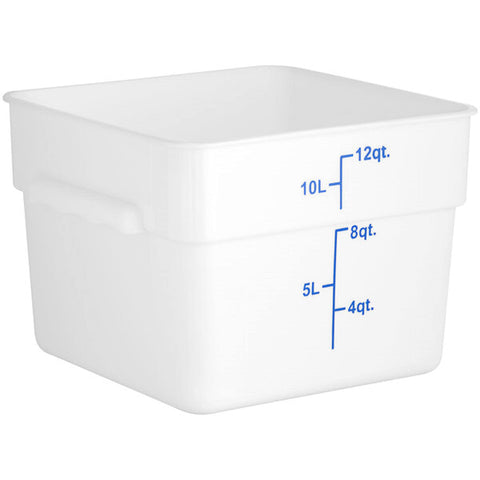 TrueCraftware ? 12 Qt. White Polypropylene Square Food Storage Container - Space Saving Food Storage Container Meal Prep Containers Reusable for Kitchen Organization Dishwasher Safe