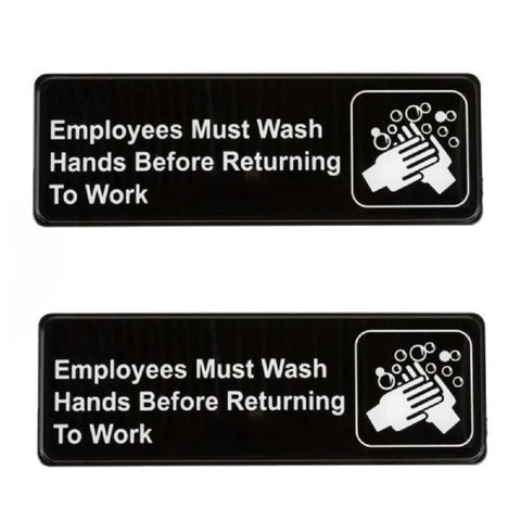 TrueCraftware ? Set of 2- Employees Must Wash Hands Before Returning to Work Sign 9