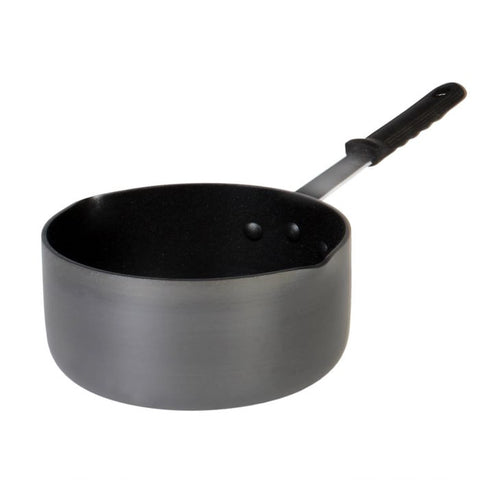 TrueCraftware ? 3 Qt. Anodized Non-Stick Aluminum Sauce Pan with Pour Spout and Black Cool Handle Sleeve- Cooking Sauce Pans Multipurpose use for Home Kitchen or Restaurant