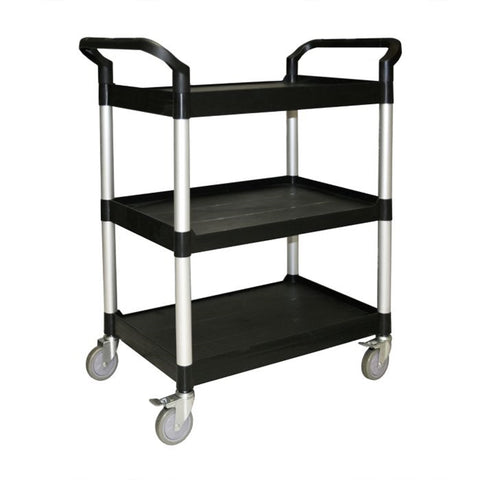 TrueCraftware ?3-Tier Plastic Utility Bus Cart with Locking Casters, 33-1/2