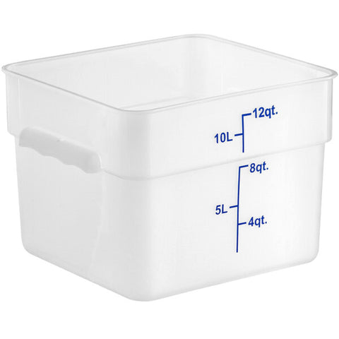 TrueCraftware ? 12 Qt. Translucent Polypropylene Square Food Storage Container - Space Saving Food Storage Container Meal Prep Containers Reusable for Kitchen Organization Dishwasher Safe