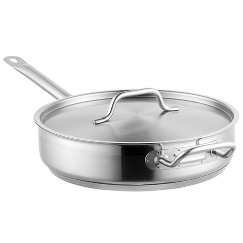 TrueCraftware ? 7 Qt. Stainless Steel Saut? Pan with Lid and Welded Hollow Handle - Chef Cooking Pan Egg Pan Fry Pan Omelet Pan Saut? Pan Cookware NSF Certified