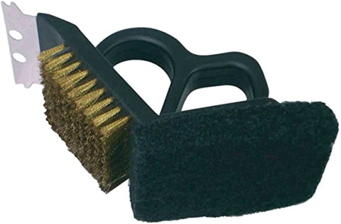 TrueCraftware ? Heavy-Duty Bristle with Scrubbing Pad and Blade, Polypropylene Body, Steel Bristle, Metal Blade and Pad