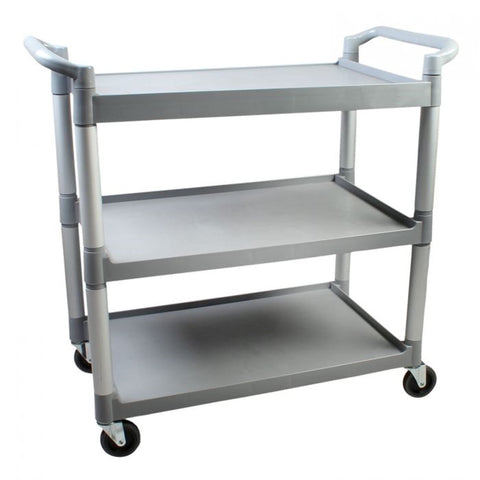 TrueCraftware ?3-Tier Plastic Utility Bus Cart with Locking Casters, 40-1/2