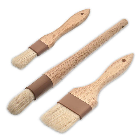 Set of 3 - TrueCraftware Pastry Brushes - Basting Brushes - Boar Bristles - One 3