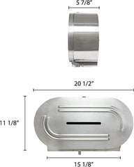 TrueCraftware ? Twin Jumbo Roll Toilet Tissue Dispenser, 2-3/4" Diameter Center Core, fits 9" Diameter Toilet Paper Roll, Stainless Steel 18-8, 304 Material