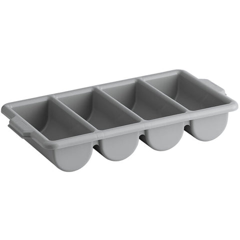 TrueCraftware ? 4 Compartments Silverware Organizer, Cutlery Tray, Gray Plastic Utensils Drawer Holder for Kitchen Organization, 22-1/2