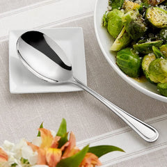 TrueCraftware ? Set of 2- Stainless Steel 10-1/2? Luxor Solid Spoon- Stainless Steel Serving Spoon Flatware Cutlery Kitchen Tableware Set for Home and Restaurant