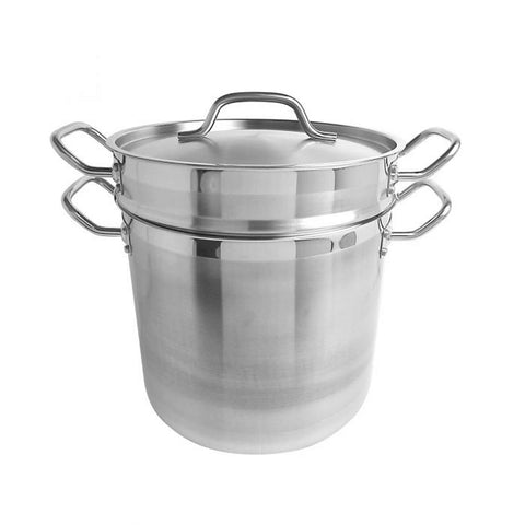 TrueCraftware ? 12 qt. Stainless Steel Pasta Cooker with Lid and Encapsulated Base- Multipurpose Pasta Pot Pasta Cooker Steamer Multi Pots Oven Safe & Induction Ready