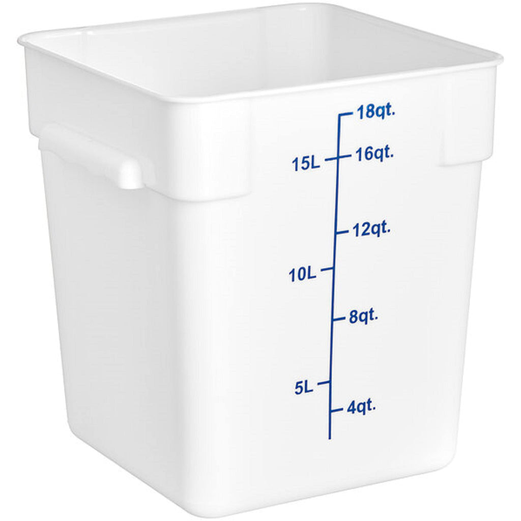 TrueCraftware ? 18 Qt. White Polypropylene Square Food Storage Container - Space Saving Food Storage Container Meal Prep Containers Reusable for Kitchen Organization Dishwasher Safe