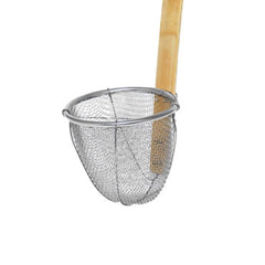 TrueCraftware ?5-1/2" Stainless Steel Mesh Spider Basket with Bamboo Handle, Strainer/Blanching Basket for Pasta, Noodles, Dumpling