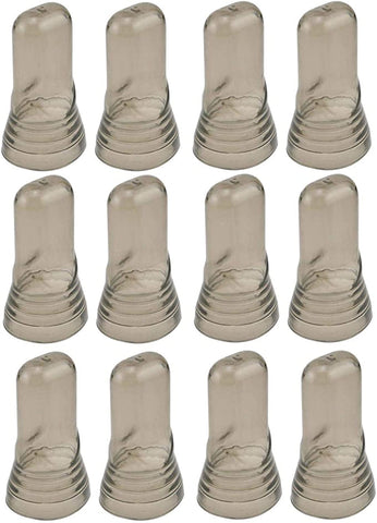 TrueCraftware ? Set of 12- Commercial Grade Universal Liquor Pourer Cover, Smoky-Clear Color, PolyVinyl Chloride, Phthalate Free