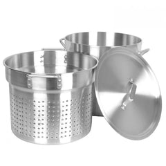 TrueCraftware ? 3 Piece Set - 20 qt. Aluminum Pasta Cooker- Multipurpose Pasta Pot with Strainer Lid- Pasta Pot Cookware for Home Kitchen Restaurant Commercial Cooking Tool