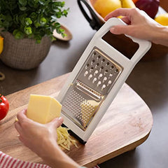 TrueCraftware ? Stainless Steel Grater, Multi-Use Grater/ Slicer, Stainless Steel Slicer with Polypropylene Frame